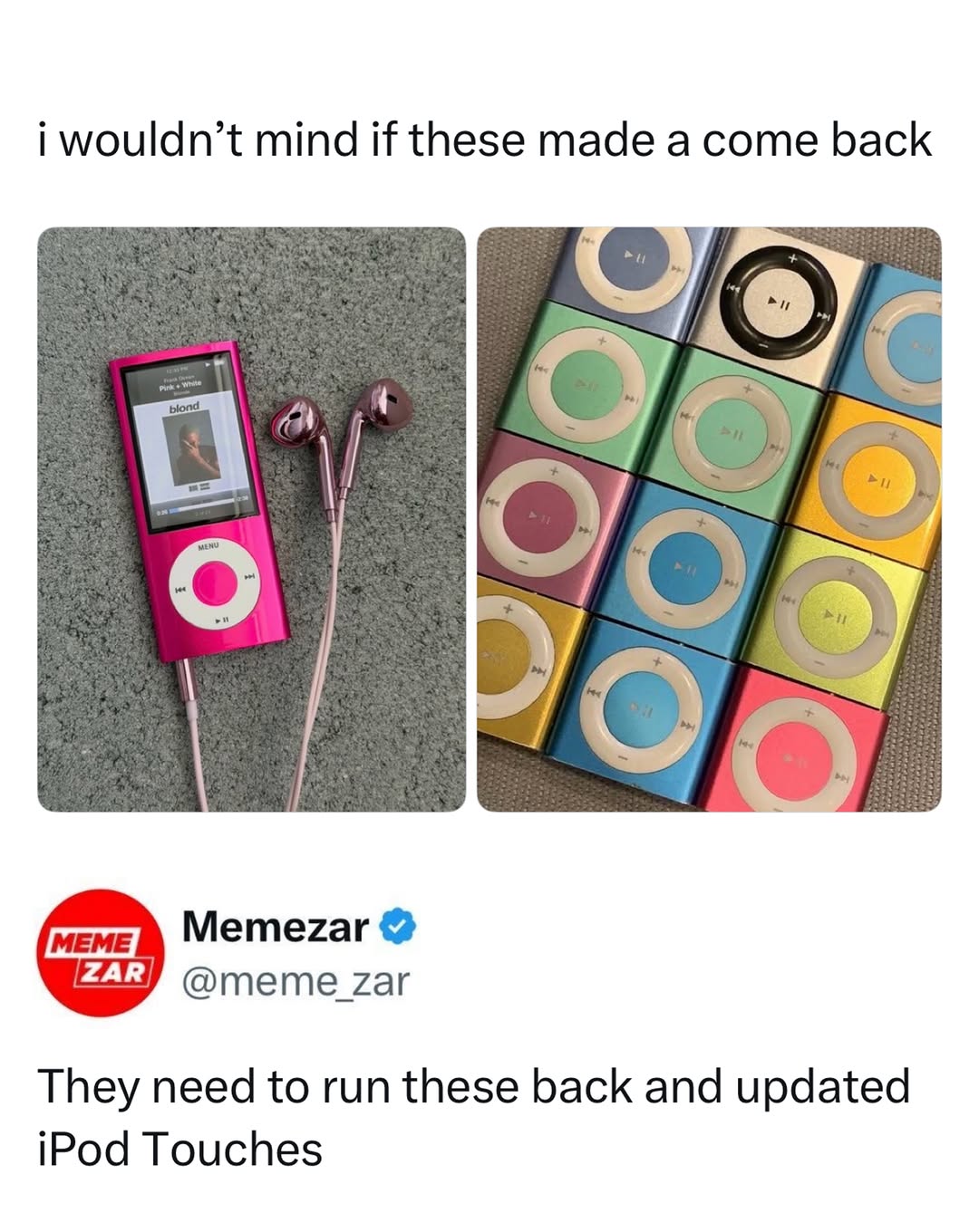 Follow (US) @MEMEZAR for more ❤️ Bring back the days when listening to music didn’t come with 17 distractions 😭 The iPod nostalgia is hitti