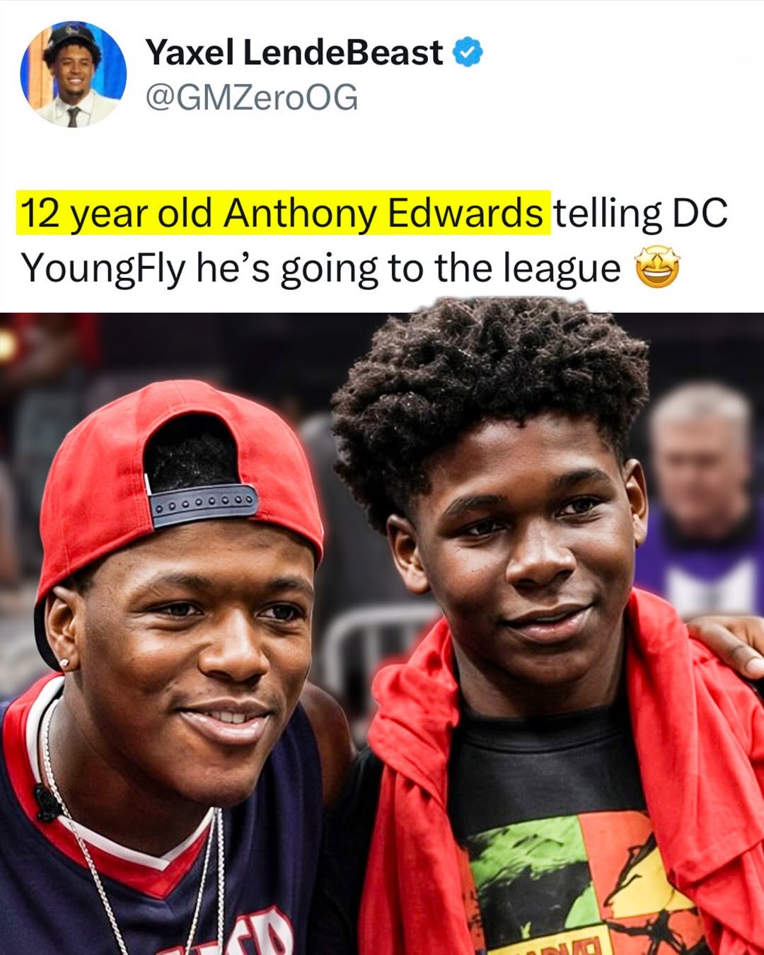 Ant really manifested it 🥹 @theanthonyedwards_ @dcyoungfly (h/t gmzeroog/X)